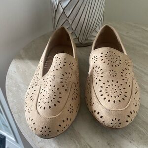 Torrid Tan Slip-On Flats with Perforated Design